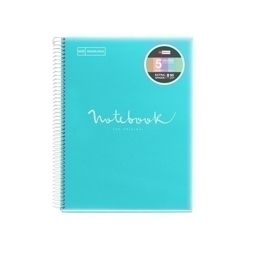 MIQUELRIUS - BLOC EMOTIONS NOTEBOOK 5 micro.tapa PP A4 120h 90g CUADRIC.5x5 AZUL CIELO (Ref.46070)