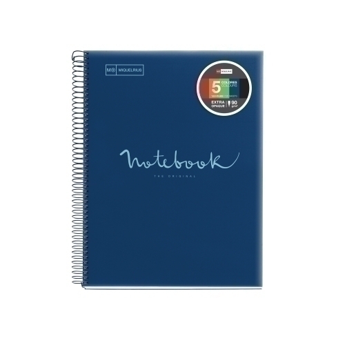 MIQUELRIUS - BLOC EMOTIONS NOTEBOOK 5 micro.tapa PP A4 120h 90g HORIZONTAL MARINO (Ref.48566)