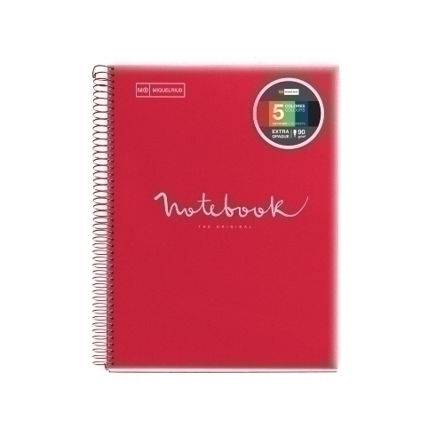 MIQUELRIUS - BLOC EMOTIONS NOTEBOOK 5 micro.tapa PP A4 120h 90g HORIZONTAL ROJO (Ref.48569)