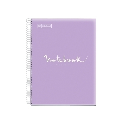 MIQUELRIUS - BLOC EMOTIONS NOTEBOOK 5 micro.tapa PP A5 120h 90g CUADRIC.5x5 LAVANDA (Ref.46104)