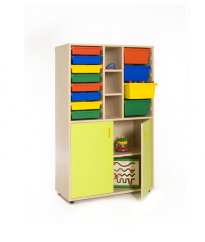 MOBEDUC - MUEBLE MEDIO ARMARIO Y CUBETERO HAYA (Ref.600316HPS18)
