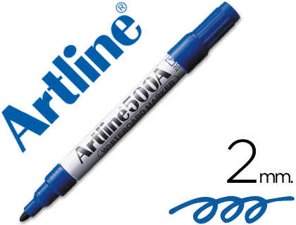 ARTLINE - ROTULADOR PIZARRA AZUL PUNTA REDONDA 2 MM RECARGABLE (Ref.EK-500 A)