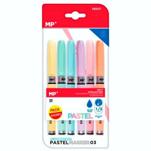MP - MARCADOR FLUORESCENTE BLISTER 6 COLORES PASTEL (Ref.PE517)