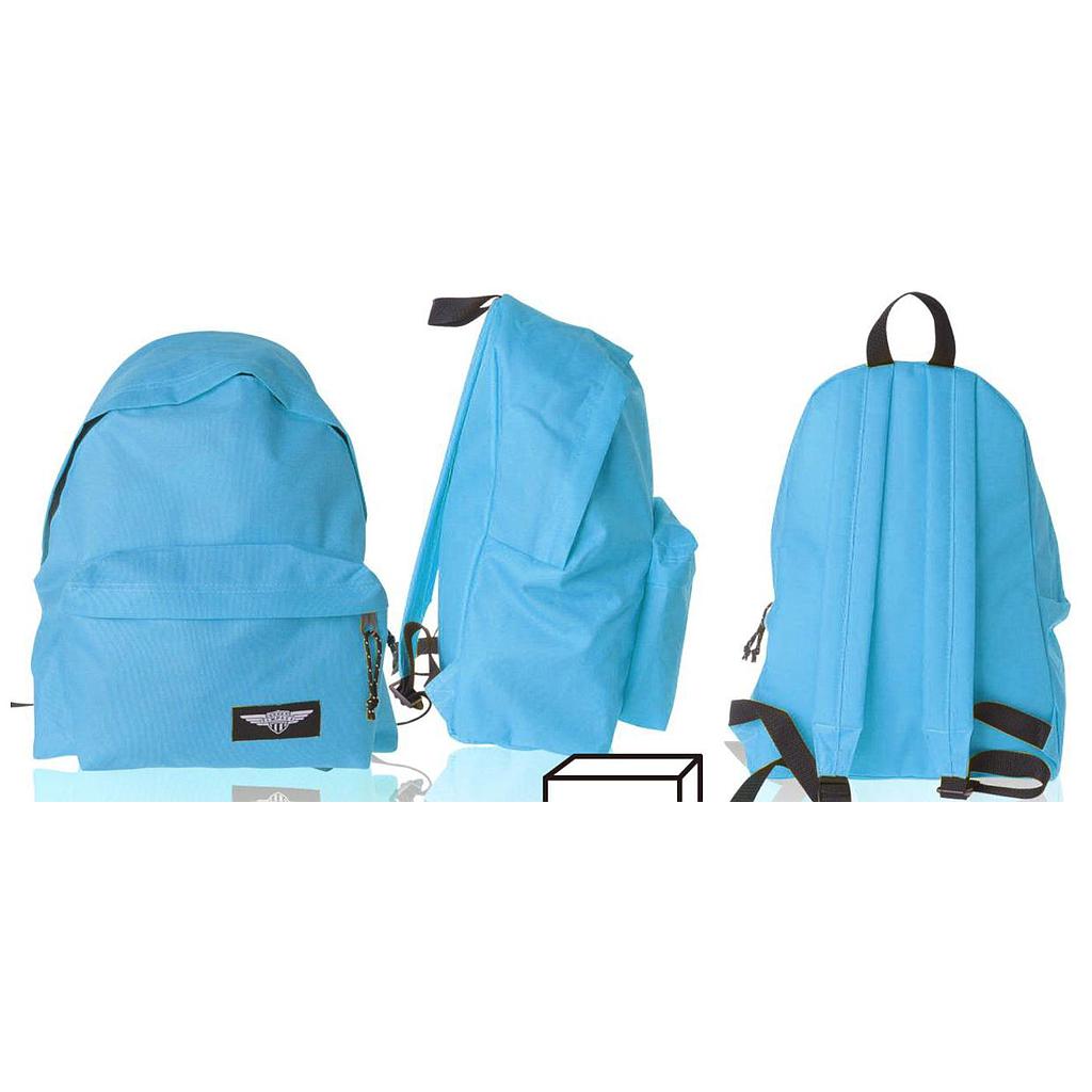 MP - MOCHILA ECO GRANDE CREMALLERA AZUL FLUORESCENTE (Ref.MO006)