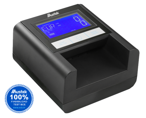 MUSTEK - DETECTOR/CONTADOR MOTORIZADO DE BILLETES FALSOS DE 5 A 500 EUROS. INCLUYE LUZ UV PARA DOCUMENTOS (Ref.D9)