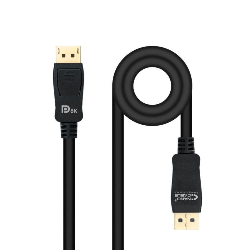 NANOCABLE - CABLE DISPLAYPORT MACHO 1.4, 8K, 1M CERTIFICADO (Ref.10.15.2501)
