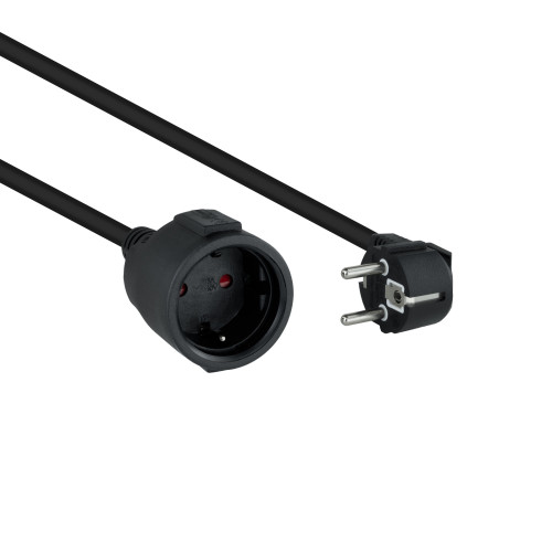 NANOCABLE - Cable de Alimentación Alargador, Negro, 2 m (Ref.10.22.0602-BK)