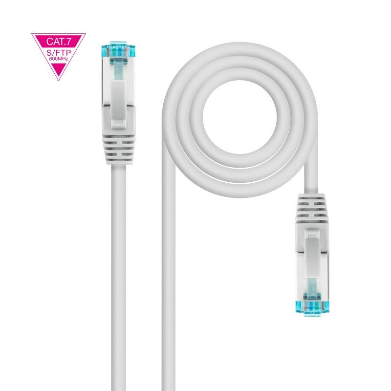 NANOCABLE - Cable de Red Cat.7 600MHZ LSZH SFTP PIMF AWG26, Gris, 15 m (Ref.10.20.1715)