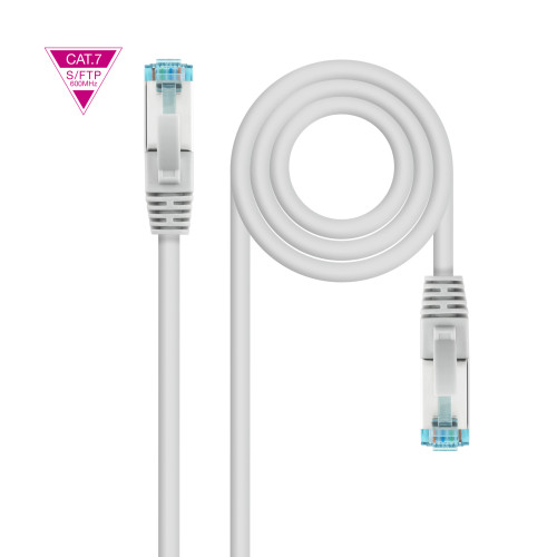 NANOCABLE - Cable de Red Cat.7 600MHZ LSZH SFTP PIMF AWG26, Gris, 3m (Ref.10.20.1703)