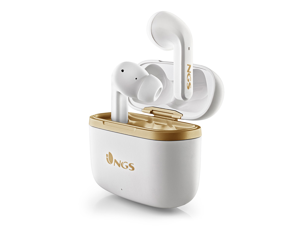 NGS - AURICULAR ARTICA TROPHY INALAMBRICO ALCANCE 10 M BASE DE CARGA CONTROL TACTIL AUTONOMIA 20 HORAS USB-C (Ref.ARTICATROPHYWHITE)