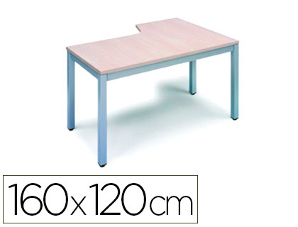 ROCADA - MESA SERIE EXECUTIVE 160X120 CM IZQUIERDA ACABADO AD04 ALUMINIO/BLANCO (Ref.2053AD04)