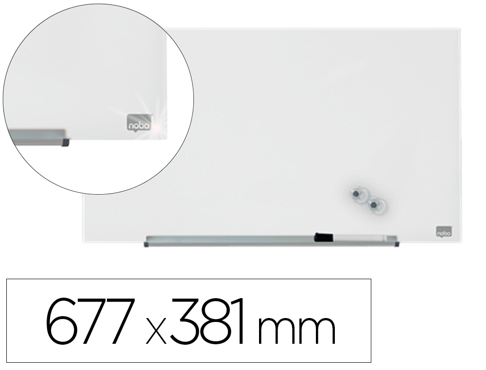 NOBO - PIZARRA BLANCA IMPRESSION PRO CRISTAL 31&quot; MAGNETICA 677X381 MM (Ref.1905175)