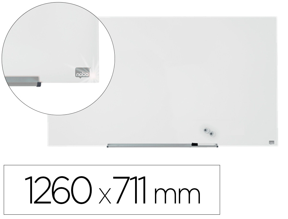 NOBO - PIZARRA BLANCA IMPRESSION PRO CRISTAL 57&quot; MAGNETICA 1260X711 MM (Ref.1905177)