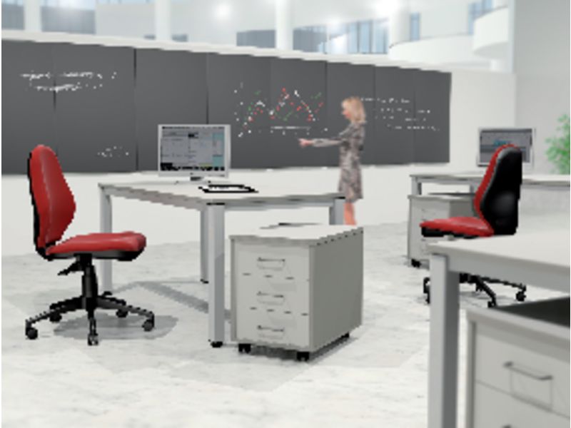 ROCADA - Mesa rectangular Serie Executive Estructura tubo de acero 60 x 60 120x60cm Haya (Ref.2000AD01)