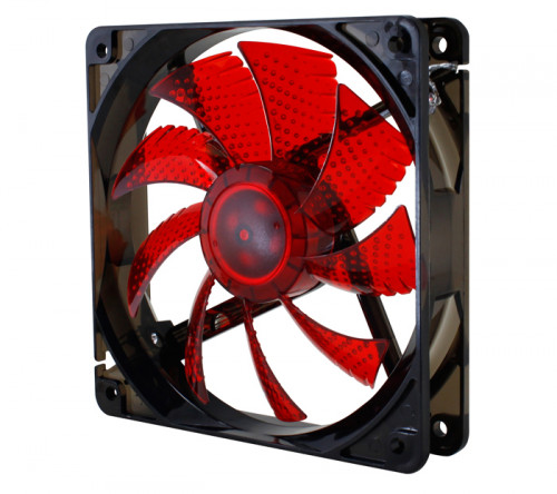 NOX - Coolfan 120 LED Carcasa del ordenador Ventilador 12 cm Negro, Rojo (Ref.NXCFAN120LR)