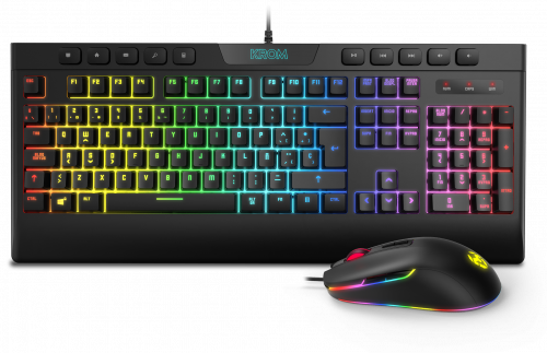 NOX - KROM PACK GAMING KAYLOS. TECLADO MEMBRANA + RATON. RGB. NEGRO (Ref.NXKROMKLYSSP)