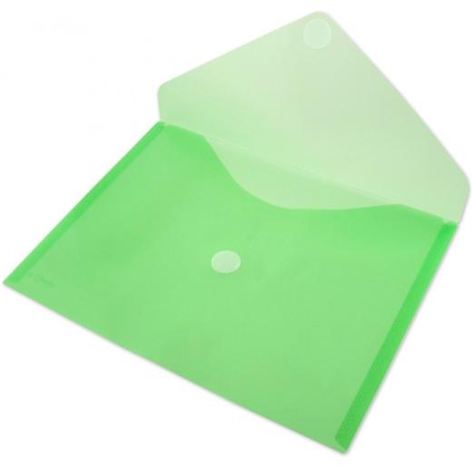 OFFICE BOX - CARPETA SOBRE CIERRE C/VELCRO CLASSIC A4+ APAISADO PLÁSTICO VERDE TRANSLÚCIDO (Ref.90136)