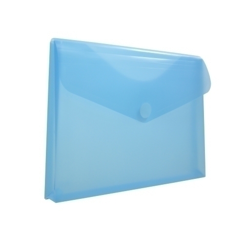 OFFICE BOX - DOSSIER SOBRE FUELLE PP VELCRO A4+ AZUL TRANSPARENTE (Ref.90726)