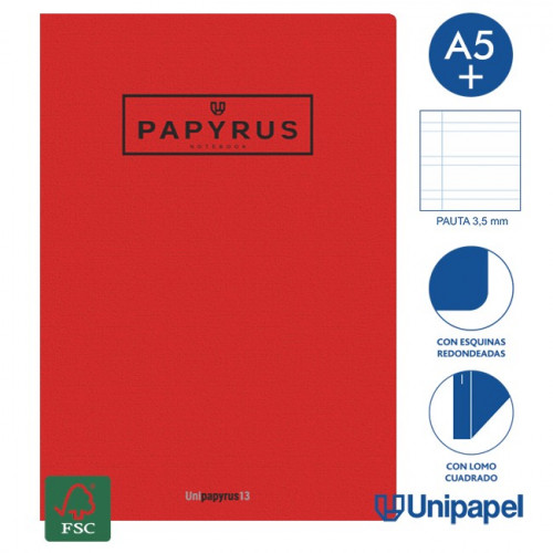 PAPYRUS - LIBRETA A5+ 48h 90g GOFRADA PAUTA 3,5 COL.SUR. (Ref.88430799)
