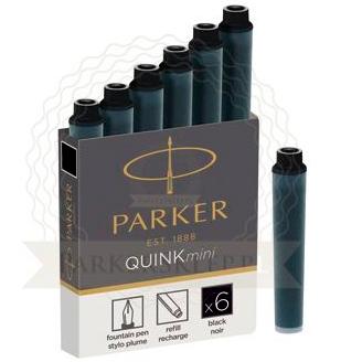PARKER - RECAMBIO CARTUCHO DE TINTA CORTO QUINK MINI NEGRO -6U- (Ref.1950407)