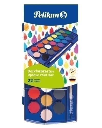 PELIKAN - ACUARELAS F455/22 ESCOLAR ESTUCHE de 22 con pincel (Ref.721670)