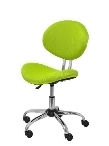 PIQUERAS Y CRESPO - SILLA ALBENDEA INFANTIL MECANISMO GIRATORIO REGULABLE EN ALTURA ASIENTO Y RESPALDO TAPIZADO DE MALLA VERDE
 (Ref.236GMVE)