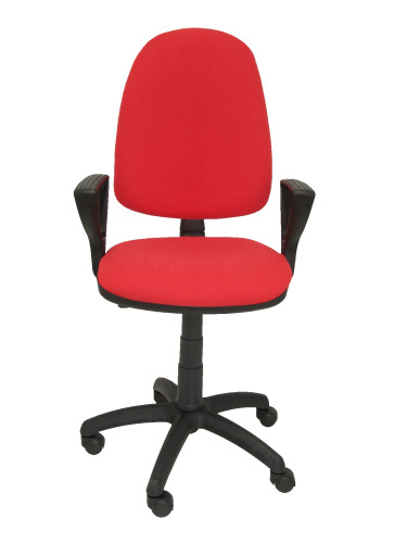 PIQUERAS Y CRESPO - SILLA AYNA BRAZOS FIJOS MECANISMO CONTACTO PERMANENTE CON REGULACION DE PROFUNDIDAD ASIENTO Y RESPALDO TAPIZADO BALI ROJO (Ref.04CPBALI350BGOLF)