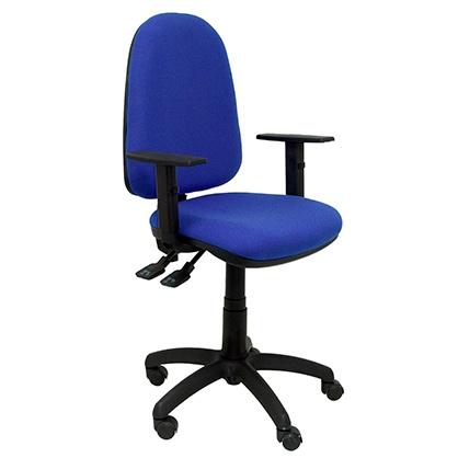 PIQUERAS Y CRESPO - SILLA OPERATIVA MECANISMO CONTACTO PERMANENTE CON BRAZOS REGULABLES MOD. TRIBALDOS AZUL (Ref.1007CPBALI229B10)