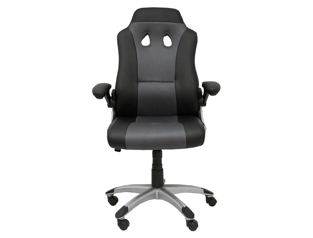 PIQUERAS Y CRESPO - SILLA PYC GAMING TALAVE REGULABLE EN ALTURA Y BRAZOS RETRACTILES SIMILPIEL NEGRO/GRIS 1200X700X580 MM (Ref.7218BSP840600NGRN)