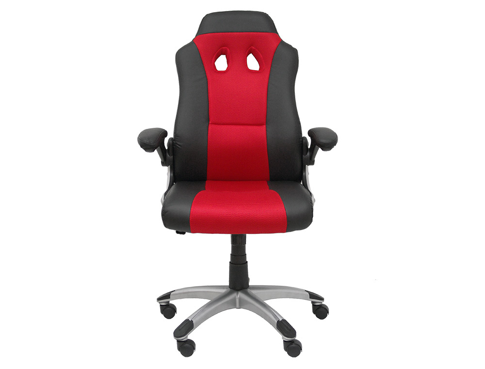 PIQUERAS Y CRESPO - SILLA PYC GAMING TALAVE REGULABLE EN ALTURA Y BRAZOS RETRACTILES SIMILPIEL NEGRO/ROJO 1200X700X580 MM (Ref.7218BSP840350NGRN)