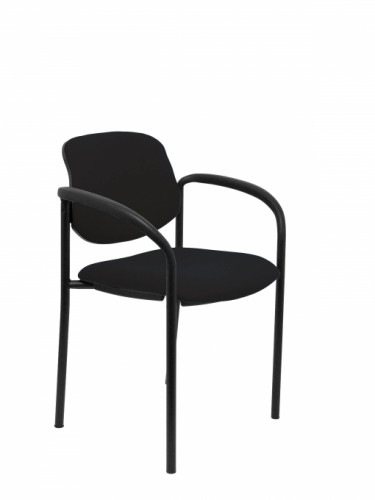 PIQUERAS Y CRESPO - SILLA VILLALGORDO CONFIDENTE BRAZOS FIJOS CHASIS NEGRO ASIENTO Y RESPALDO TAPIZADOS BALI NEGRO (Ref.27NBALI840CB)
