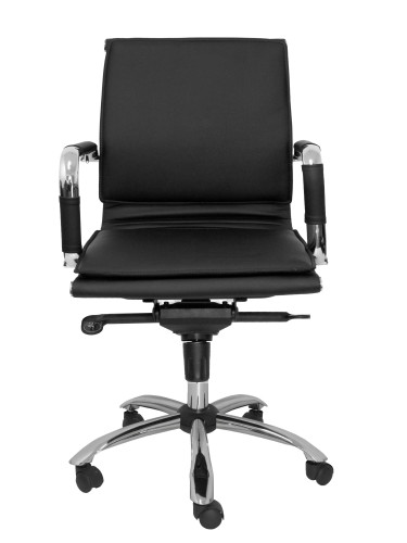 PIQUERAS Y CRESPO - SILLA YESTE CONFIDENTE MECANISMO BASCULANTE REGULABLE EN ALTURA ASIENTO Y RESPALDO TAPIZADO SIMILPIEL NEGRO (Ref.255CBNE)