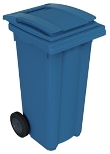 PLASTIC OMNIUM - CUBO MULTIUSOS C/RUEDAS 120 L. TAPA AZUL (Ref.P06046)