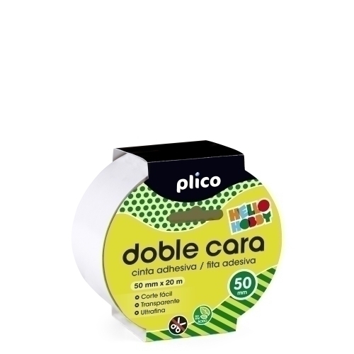 PLICO - CINTA ADHESIVA DOBLE CARA rollo 20x50 MAXIMA ANCHURA (Ref.13321)