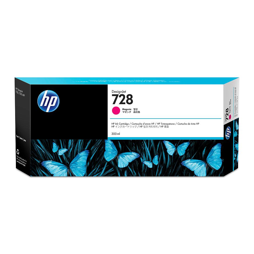 HP ( HEWLETT PACKARD ) - Cartuchos ORIGINALES Inyección De Tinta 728 300-ml magenta para DesignJet T730 Printer, T830 MFP() (Ref.F9K16A)