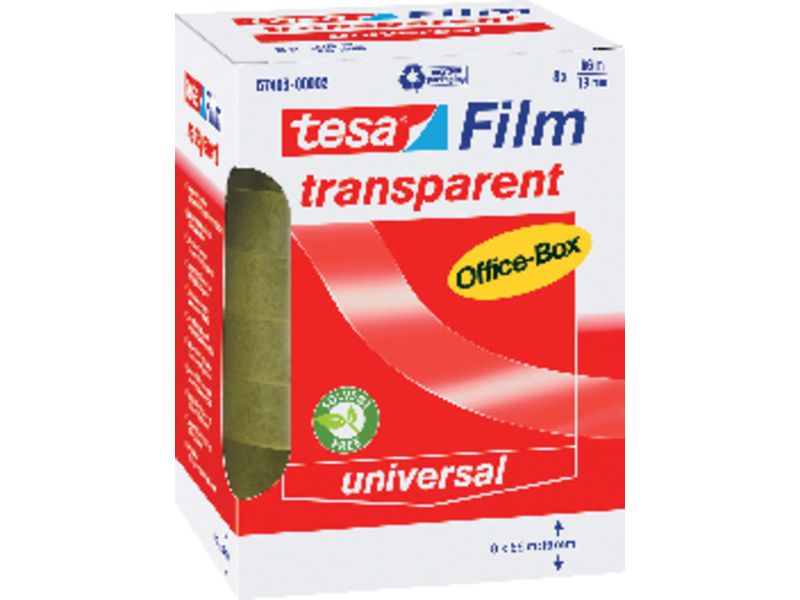 TESA - Cinta adhesiva Transparent 19x33mm transparente Resistente Sin disolventes (Ref.57378-00003-00)