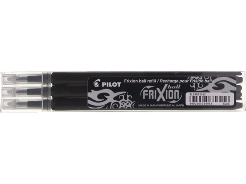 PILOT - Recambio boligrafo retractil Frixion Negro Trazo 0.4 mm Pack 3ud (Ref.BLS-FR7-B-S3 / NRFXN)