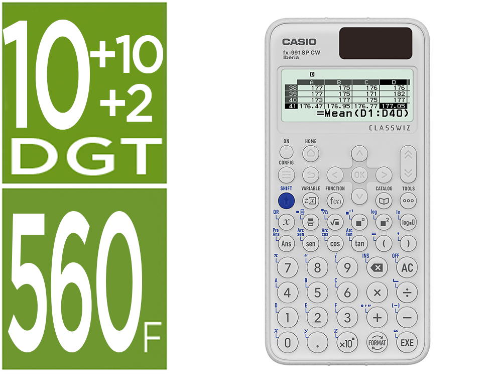 CASIO - Calculadora Científica 575 FUN. SOLAR FX-991 SP CW (Ref.FX-991SPCW)