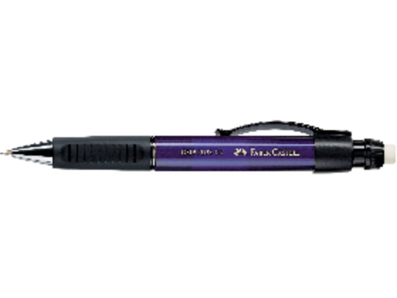 FABER CASTELL - Portaminas Grip plus 1307 Recargable Trazo 0.7 mm 3 minas HB Azul Con goma (Ref.130732)