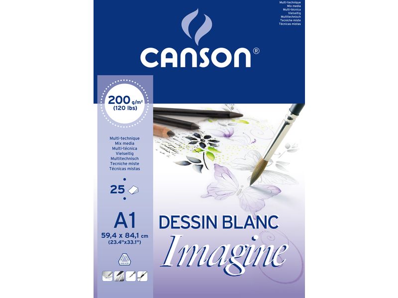 CANSON - Bloc IMAGINE 25 HOJAS 200G. A1 (Ref.200005969)