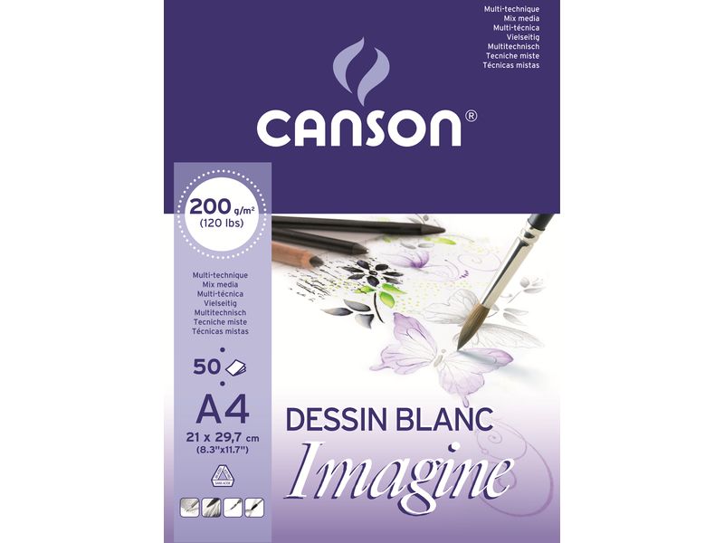 CANSON - Bloc IMAGINE 50 HOJAS 200G. A4 (Ref.200006008)
