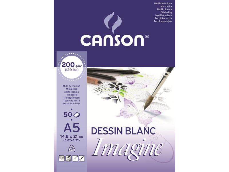 CANSON - Bloc IMAGINE 50 HOJAS 200G. A5 (Ref.200006009)