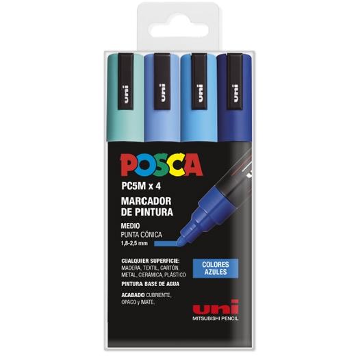 POSCA - ROTUL.UNI- PC-5M COL. AZULES B/4 (Ref.182634855)