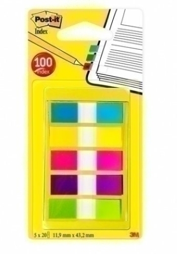 POST-IT - BANDERITAS ADHESIVAS 683 (1/2&quot;) PACK de 5 (AZUL-AMARILLO-ROSA-VIOLETA-VERDE) (Ref.683-5CB)