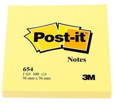 POST-IT - BLOCS NOTAS 654 CANARY YELLOW 76X76 PACK 12 + 12 -24U- (Ref.654Y12P)