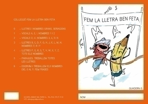 REBOST - CUADERNO (CAT.) FEM LA LLETRA BEN FETA "MAJUSCULAS" Nº 0 (Ref.MAY.Nº0-CAT)