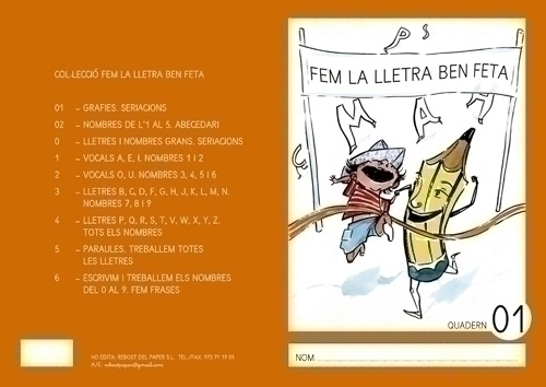 REBOST - CUADERNO (CAT.) FEM LA LLETRA BEN FETA &quot;MAJUSCULAS&quot; Nº 01 (Ref.MAY.Nº01-CAT)