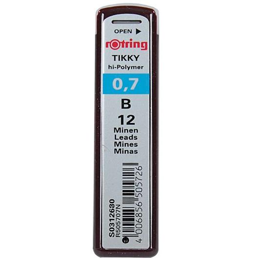 ROTRING - ESTUCHE DE 12 MINAS 0,7MM DUREZA B (Ref.S0312680)
