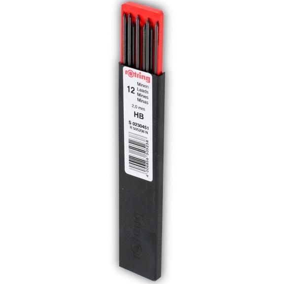 ROTRING - ESTUCHE DE 12 MINAS 2,00MM DUREZA HB (Ref.S0230451)