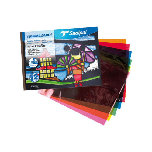 SADIPAL - BLOC 10 HOJAS MANUALIDADES PAPEL TRANSPARENTE CELOFAN FABRIANO (Ref.S0400006)